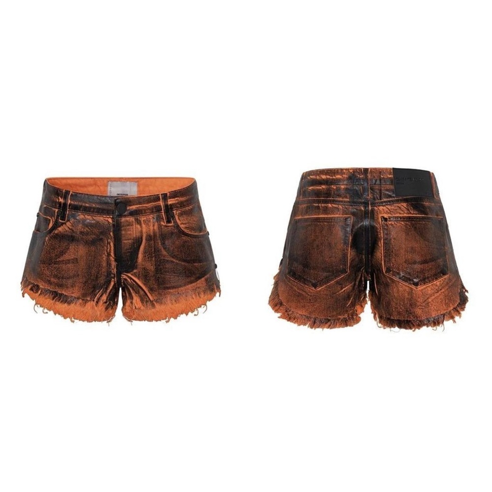 One Teaspoon LACQUERED BONITAS LOW WAIST DENIM SHORTS